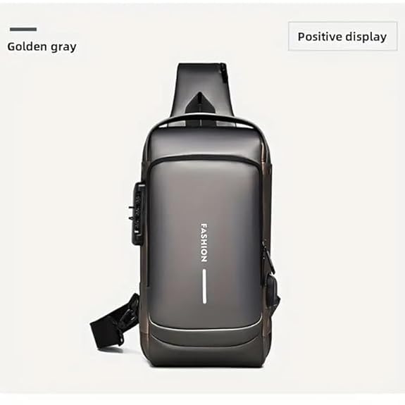 Votvy Cross Body Travel Sling Bag for unisex| Anti-theft Chest Sports Crossbody Bag - PU Leather Crossbody Shoulder Bag - Chest Bag for Daily use