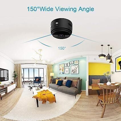 Votvy 1080P Mini Spy Camera with Low Light Vision, Mini Portable Security Camera, Hidden Camera with Audio and Video Recorder for Home/Office Security Camera (Black)