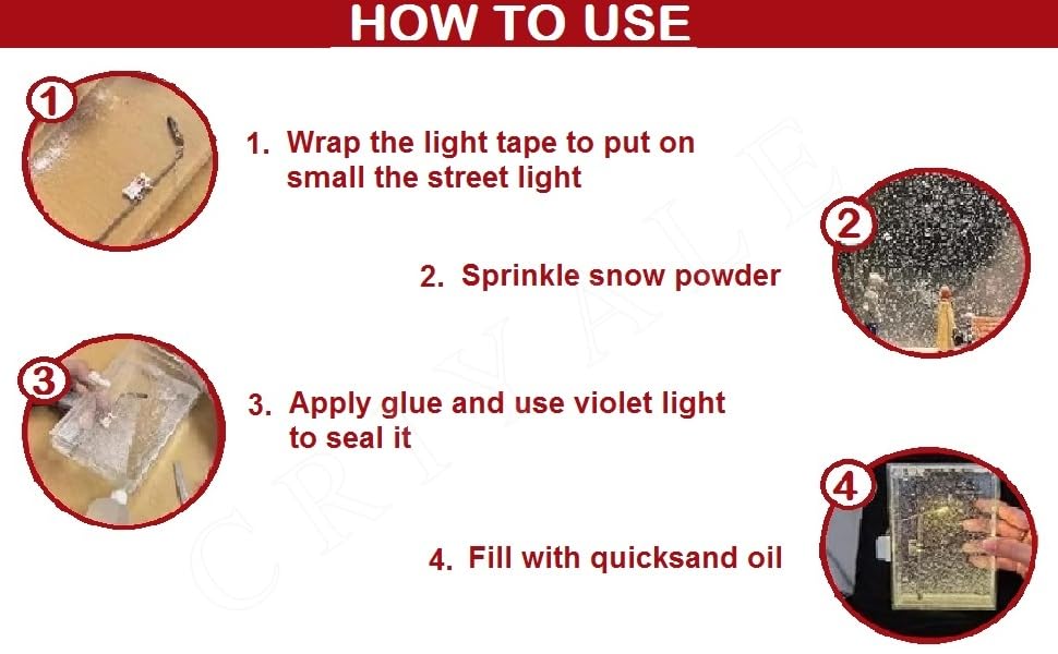 Votvy Snowfall Lamp, Street Light Snow Globe, Handmade DIY Snow Scenery Night Light, Christmas Desktop Decor for Birthday, Make Your Own Christmas Night Light, Snowflake Lamp for Family and Kids