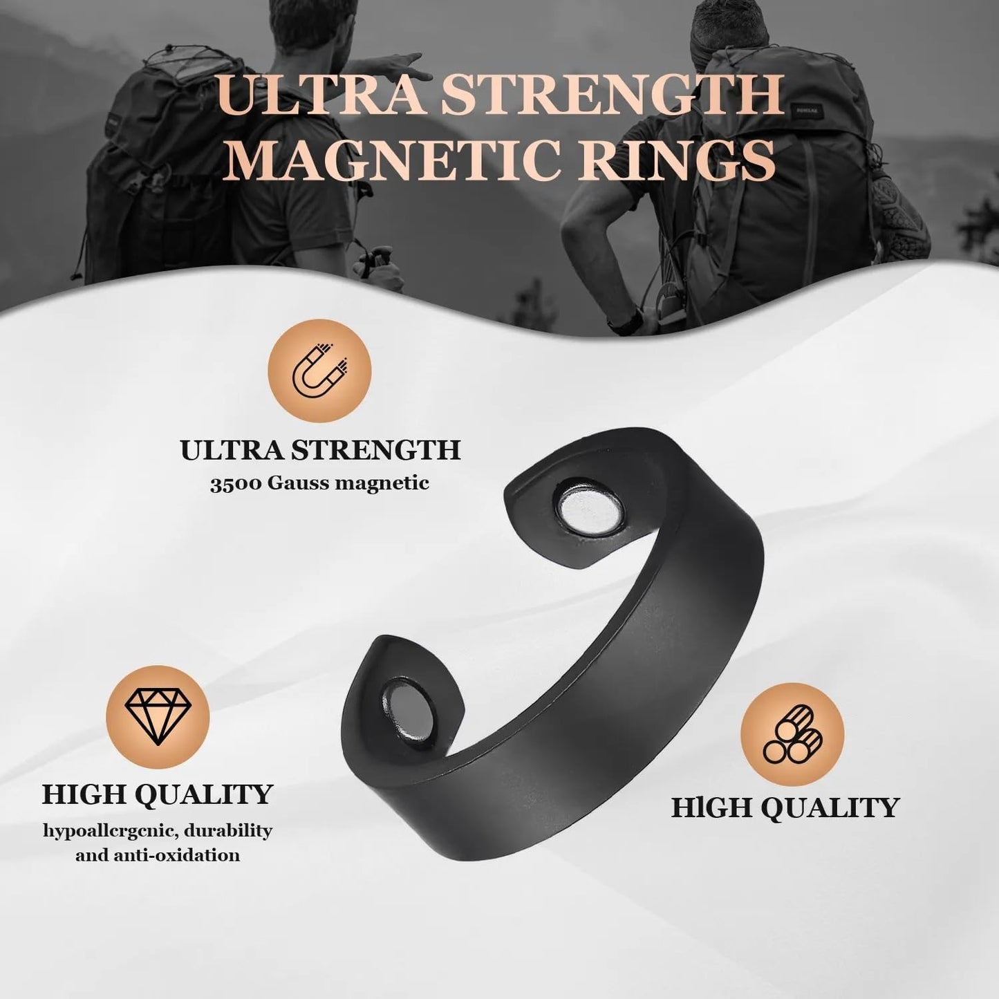 Votvy Blood Sugar Control Ring Magnetic Health Ring With Adjustable Opening For Sugar Control, Stress Relief, Blood Pressure Regulation