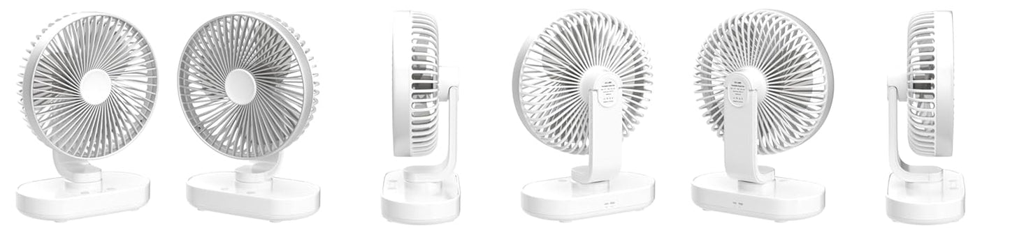 Votvy 3600mAh Rechargeable Desk Fan (90° Rotate), Portable Table Fan,USB Fan, USB Battery,4 Speed for Home Office Travel-The battery life is 8 hours with the maximum wind speed