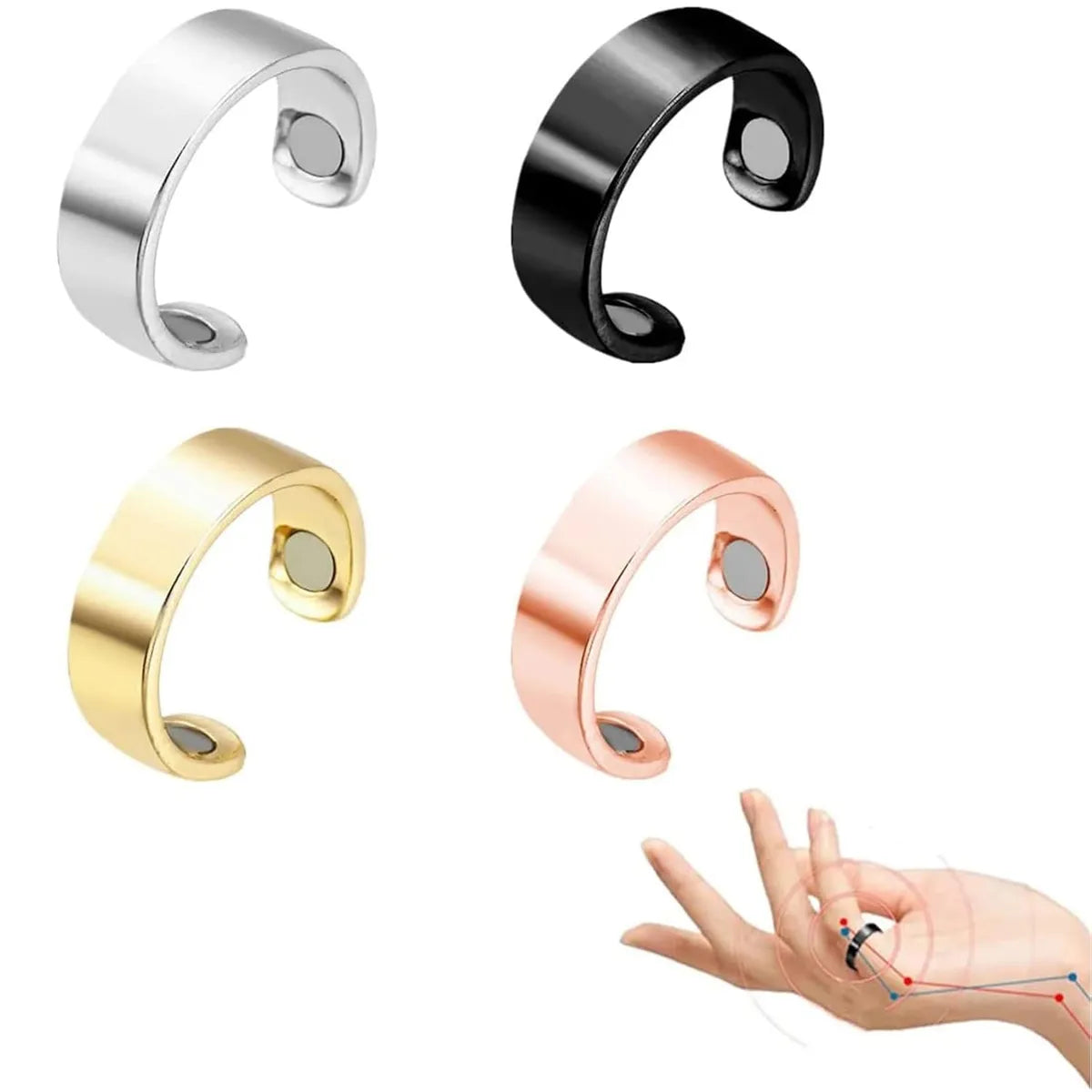 Votvy Blood Sugar Control Ring Magnetic Health Ring With Adjustable Opening For Sugar Control, Stress Relief, Blood Pressure Regulation