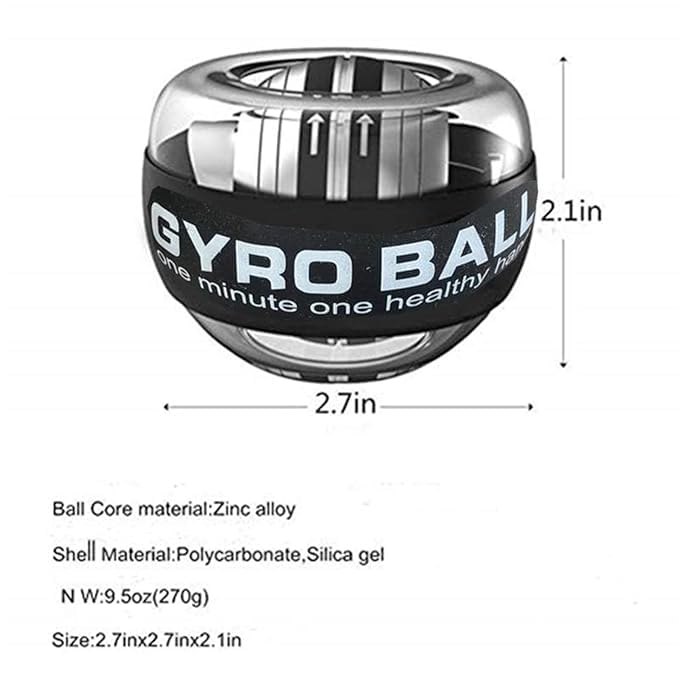 Votvy Wrist Trainer Ball | Auto-Start Arm Strengthener Hand Enhancer | Essential Gyroscopic Wrist & Forearm Exerciser | Wrist Power Gyro Ball for Stronger Muscle, Fingers, Bones Workout, Exercise