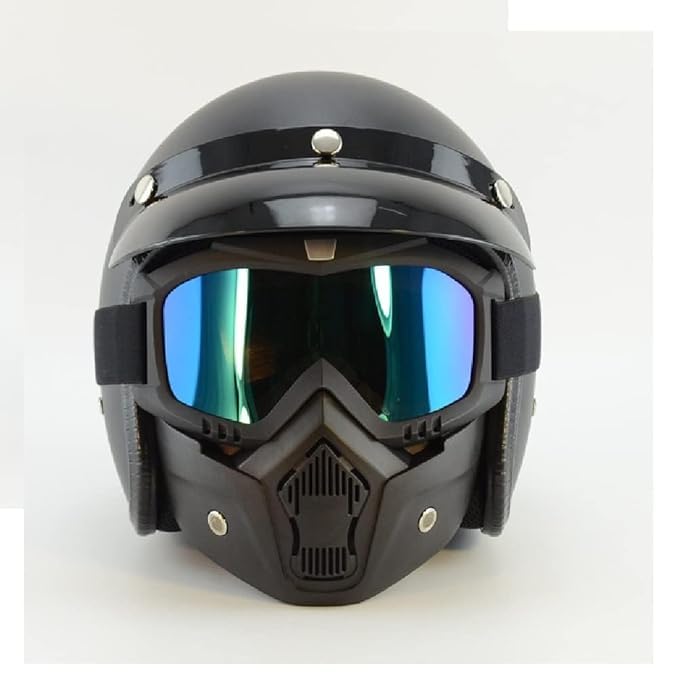 Votvy Goggle Mask Anti Scratch UV Protective Open Face & Eyewear Windproof Dirt Shield Adjustable Strap Soft Foam Padded Detachable for Cycling Bike Off Road Racing Riding Unisex