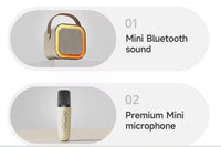 Votvy Electric Rechargeable Karaoke Mic with Speaker for Singing | Wireless Mini Portable Bluetooth Speaker with Microphone & LED Lights | Cute Birthday Gift for Kids Musical Toys for Boys, Girls and Adults