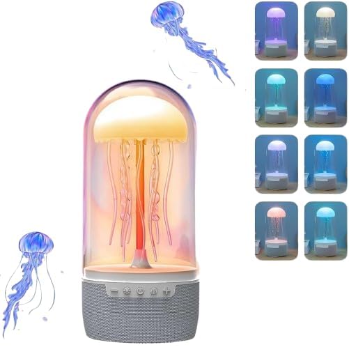 Votvy Jellyfish Speaker, Jellyfish Mood Lamp, Jellyfish Bluetooth Speaker lamp, Jellyfish Speaker Lamp, Color Changing LED, Stereo Surround Sound, Floating Jellyfish, Volume Control electric
