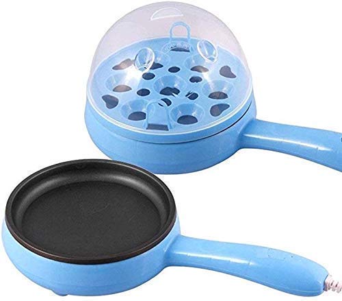 Votvy Single Handle egg bowler and Capacity of 7 Eggs Egg Boiling Non-Stick Steamer and Egg Frying Pan Machine 2 in 1 Single Layer Egg Boiler Omelette Maker and Other Egg Variety