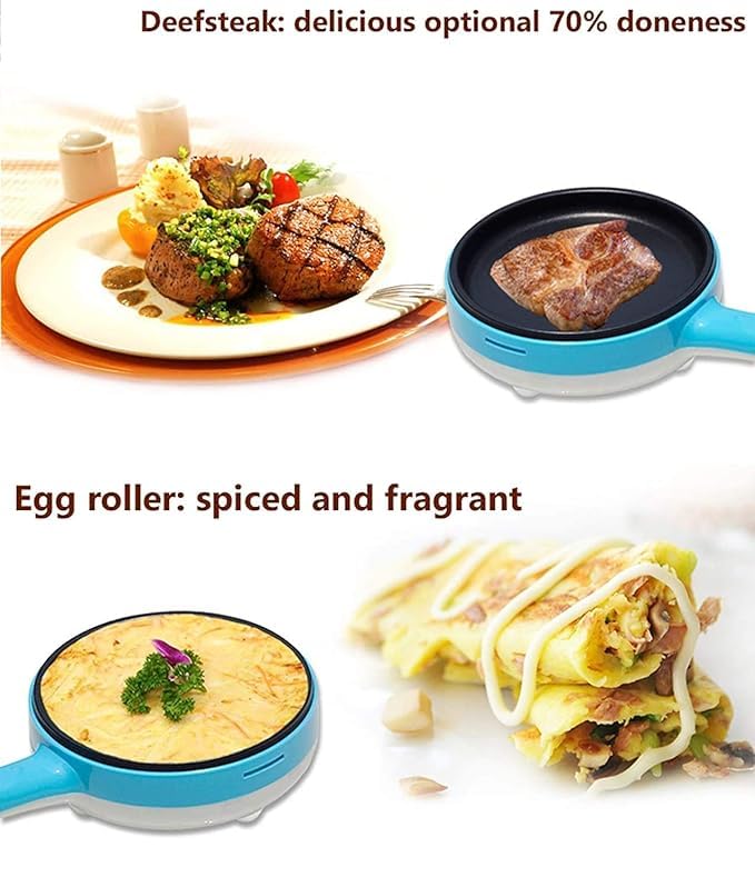 Votvy Single Handle egg bowler and Capacity of 7 Eggs Egg Boiling Non-Stick Steamer and Egg Frying Pan Machine 2 in 1 Single Layer Egg Boiler Omelette Maker and Other Egg Variety