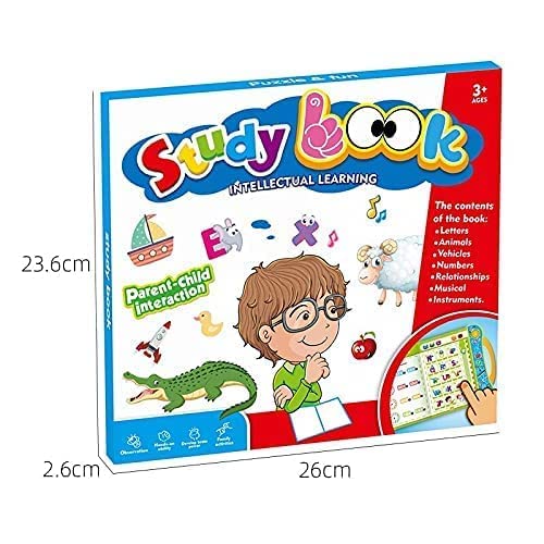 Votvy Intelligence Book Sound Book for Children, English Letters & Words Learning Book, Fun Educational Toys. Activities with Numbers, Shapes Learning Book for Toddlers