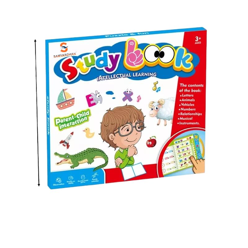 Votvy Intelligence Book Sound Book for Children, English Letters & Words Learning Book, Fun Educational Toys. Activities with Numbers, Shapes Learning Book for Toddlers