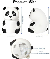 Votvy Electric  Rechargeable Panda Lamp, Cute Silicone Kawaii Night Lamp For Bedroom With Touch Gesture 7 Color Changing Adorable Christmas Gift Kids, Light,Table,Beside Kids Room