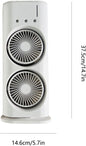 Votvy Electric Double Ended Spray Fan, Cold Air Fan, 2025 New 3 Gears USB Rechargeable Oscillating fan with LED Light Cooler Fan, Touch & Remote Control, 280ml Water Tank, Ice Filling Fan