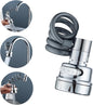 Votvy Tap Extender for Kitchen Sink, 3 Spray Modes Faucet Head Replacement, Sink Sprayer Faucet Tap Extender, Aerator with Stretchable Hose Attachment, Water Outlet for Kitchen, Bathroom (1, Silver)