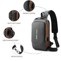 Votvy Cross Body Travel Sling Bag for unisex| Anti-theft Chest Sports Crossbody Bag - PU Leather Crossbody Shoulder Bag - Chest Bag for Daily use