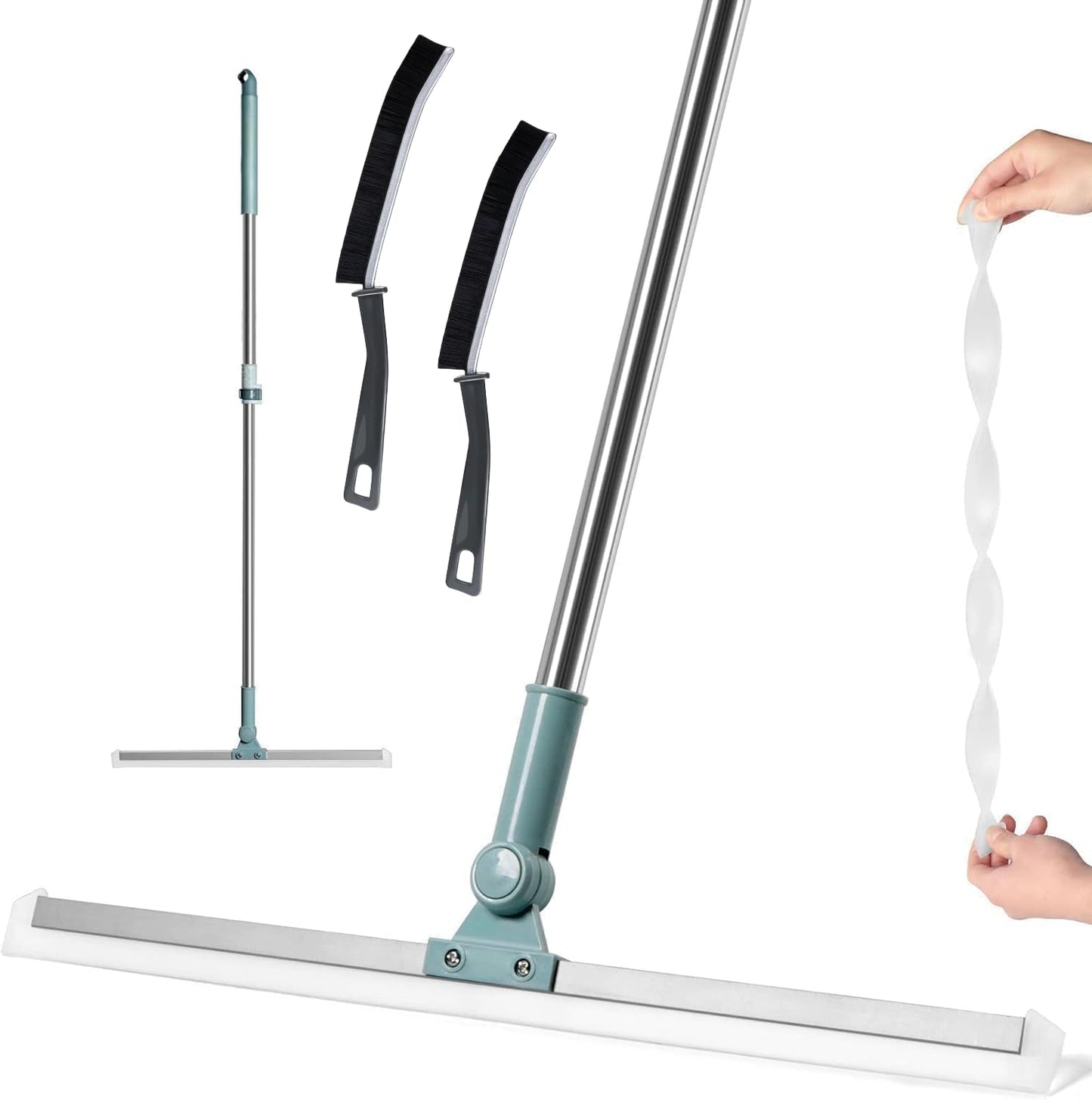 Votvy Silicone Aum Enterprise Multifunctional Magic Broom, Retractable And Adjustable Broom For Flat Floor, 180 Degree Rotatable Wiper, Detachable Indoor Scraping Wiper Brush. (Floor Brush)