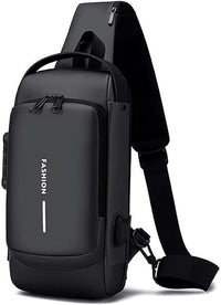 Votvy Cross Body Travel Sling Bag for unisex| Anti-theft Chest Sports Crossbody Bag - PU Leather Crossbody Shoulder Bag - Chest Bag for Daily use