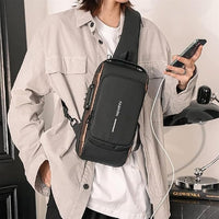Votvy Cross Body Travel Sling Bag for unisex| Anti-theft Chest Sports Crossbody Bag - PU Leather Crossbody Shoulder Bag - Chest Bag for Daily use