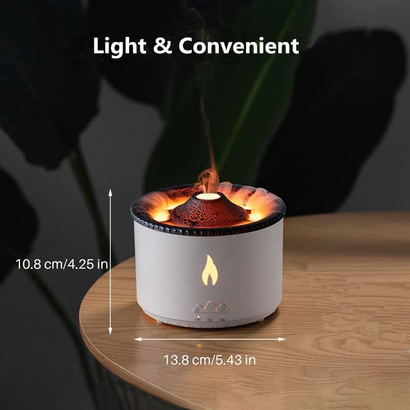 Votvy Oil Diffuser with Flame Light Cool Mist Humidifier with 2 Mist Modes Timer and Auto-Off Safety Protection Quiet Diffusers for Aromatherapy Essential Oil for Home Office SPA Yoga | Plastic Electric