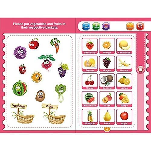 Votvy Intelligence Book Sound Book for Children, English Letters & Words Learning Book, Fun Educational Toys. Activities with Numbers, Shapes Learning Book for Toddlers