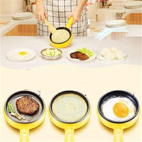 Votvy Single Handle egg bowler and Capacity of 7 Eggs Egg Boiling Non-Stick Steamer and Egg Frying Pan Machine 2 in 1 Single Layer Egg Boiler Omelette Maker and Other Egg Variety
