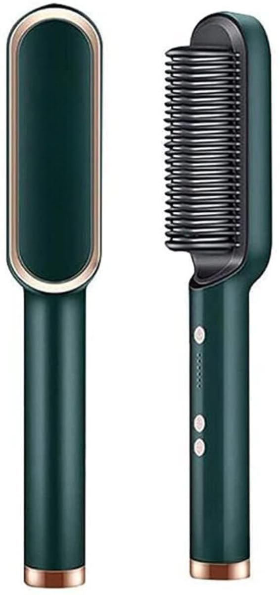 Votvy Hair Straightener Brush Comb for Women, Hair Styler Brush Straightening Iron, Straightener Machine PTC Heating Electric Comb Hair Straightening with 5 Temperature (Multicolored)