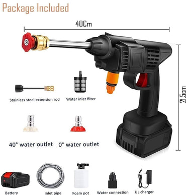Votvy  Car Washer High Pressure Gun  Cordless Portable Wireless Pressure Washer Gun 48V 12000mah High Pressure Water Gun for Car Wash Bike Washing Cleaning| Adjustable Nozzle and 5M Hose Pipe