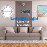 Votvy 3D Led Digital Alarm Clock Table Alarm Clock Manually Adjustable Brightness Electric Clock With Snooze Dimmer 12/24 Hour Mode Black-White