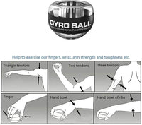 Votvy Wrist Trainer Ball | Auto-Start Arm Strengthener Hand Enhancer | Essential Gyroscopic Wrist & Forearm Exerciser | Wrist Power Gyro Ball for Stronger Muscle, Fingers, Bones Workout, Exercise