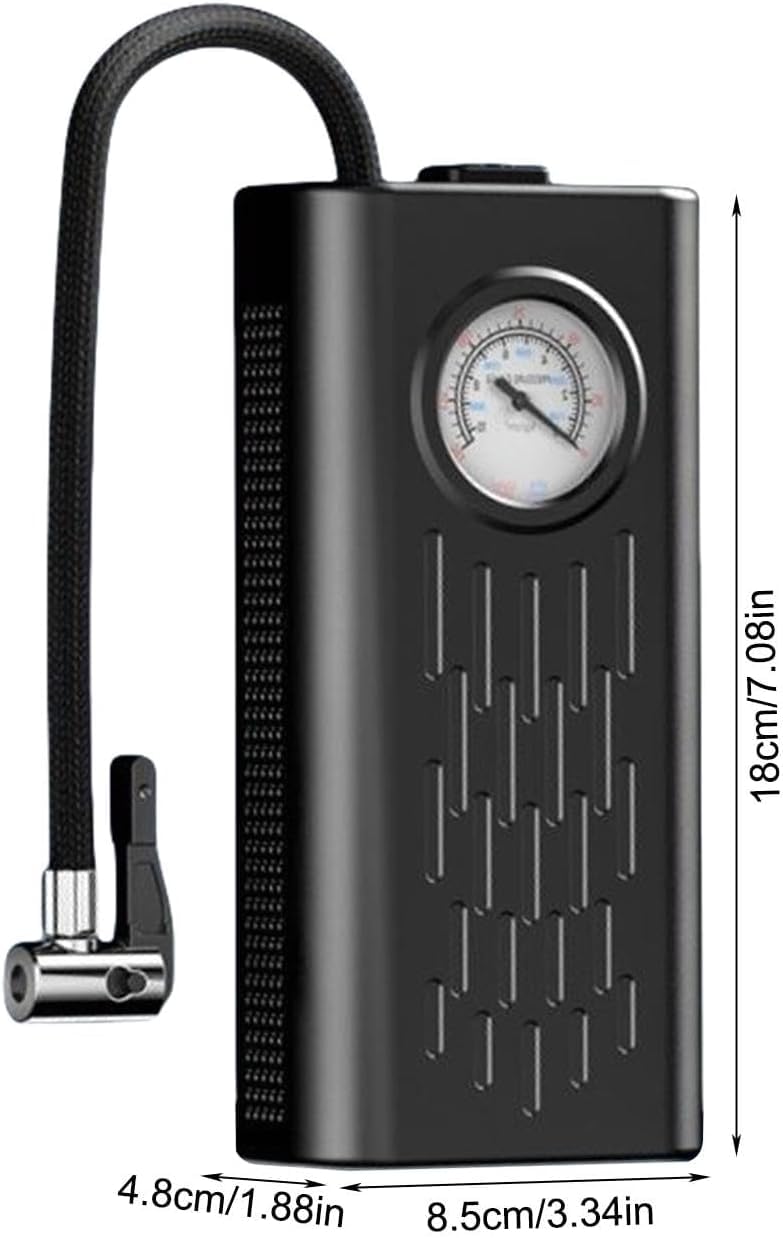 Votvy 150 PSI Cordless Tire Inflator Portable Air Pump for SUV, Truck, Car, Basketballs – Rechargeable Electric Air Compressor for Tires, Inflates Quickly & Easily, Compact & Portable (Black)
