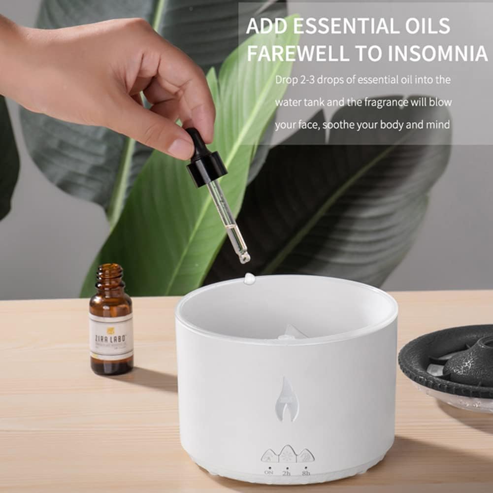 Votvy Oil Diffuser with Flame Light Cool Mist Humidifier with 2 Mist Modes Timer and Auto-Off Safety Protection Quiet Diffusers for Aromatherapy Essential Oil for Home Office SPA Yoga | Plastic Electric