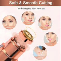 Votvy 2-in-1 Rechargeable Eyebrow Trimmer & Facial Hair Remover Razor for Women - Replaceable Heads, Professional Personal Hair Removal with Indicator Lights (White)