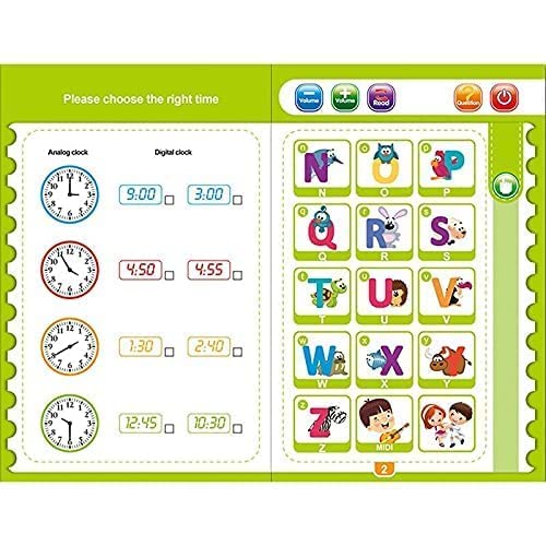 Votvy Intelligence Book Sound Book for Children, English Letters & Words Learning Book, Fun Educational Toys. Activities with Numbers, Shapes Learning Book for Toddlers