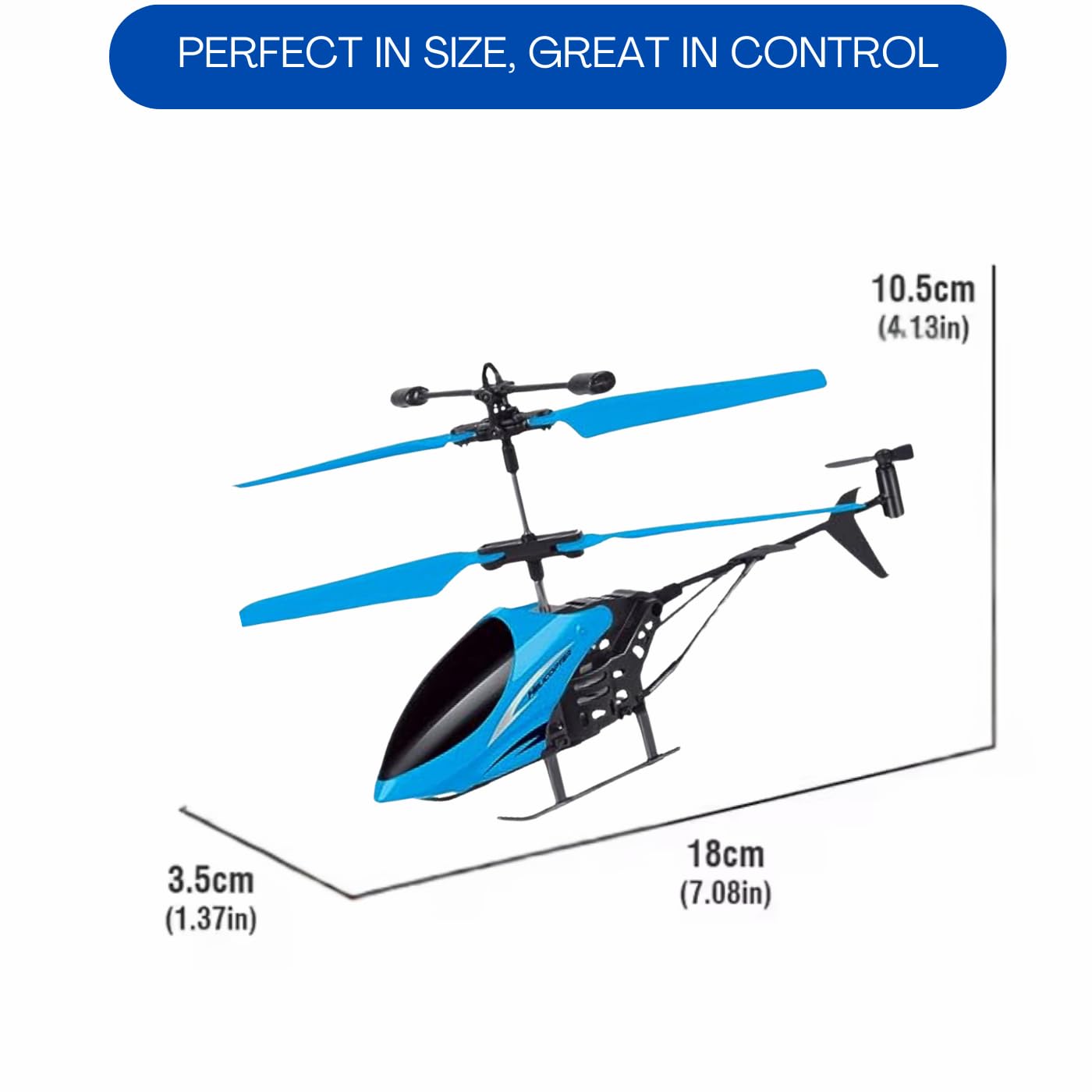 Votvy  Flying Helicopter with 2 in 1 Play Gravity Vacant and Remote, Gravity Vacant Helicopter with Charging, 3D Light & Safety Sensor, Helicopter for Kids Age 4+ Years I Pack of 1 (Blue)