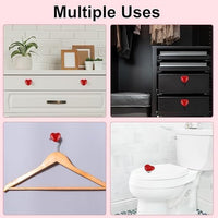 Votvy  4 Pcs Toilet Tank Button, Love Heart Shaped Toilet Push Button, Toilet Tank Press Button For Toilet Cover Lifter Handle Flush, Portable Toilet Tank Lid for Women Long Nail(Multicolour)