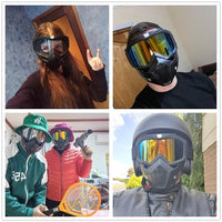 Votvy Goggle Mask Anti Scratch UV Protective Open Face & Eyewear Windproof Dirt Shield Adjustable Strap Soft Foam Padded Detachable for Cycling Bike Off Road Racing Riding Unisex