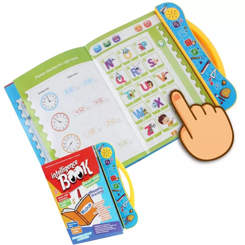 Votvy Intelligence Book Sound Book for Children, English Letters & Words Learning Book, Fun Educational Toys. Activities with Numbers, Shapes Learning Book for Toddlers