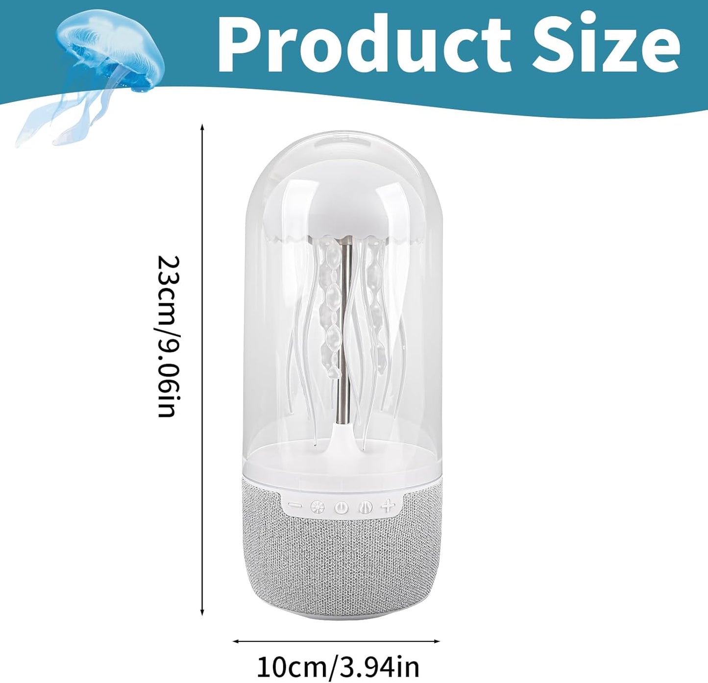 Votvy Jellyfish Speaker, Jellyfish Mood Lamp, Jellyfish Bluetooth Speaker lamp, Jellyfish Speaker Lamp, Color Changing LED, Stereo Surround Sound, Floating Jellyfish, Volume Control electric