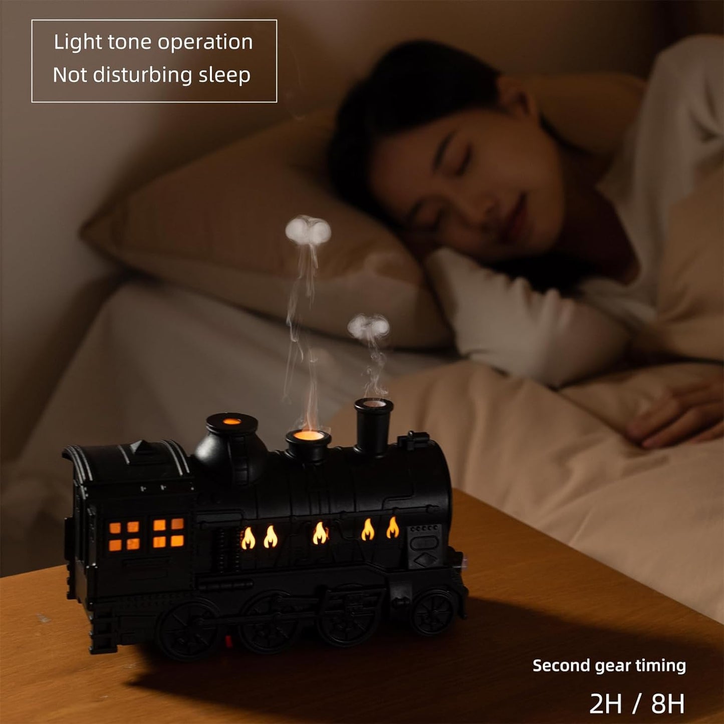 Votvy Train Essential Oil Diffuser Ultrasonic Cool Mist Aromatherapy Diffuser Humidifier with Auto Shut-Off and 2 Light 2 Mist Mode, Auto Shut-Off, for Large Room, Home, Office Hotel 300ml (Train)