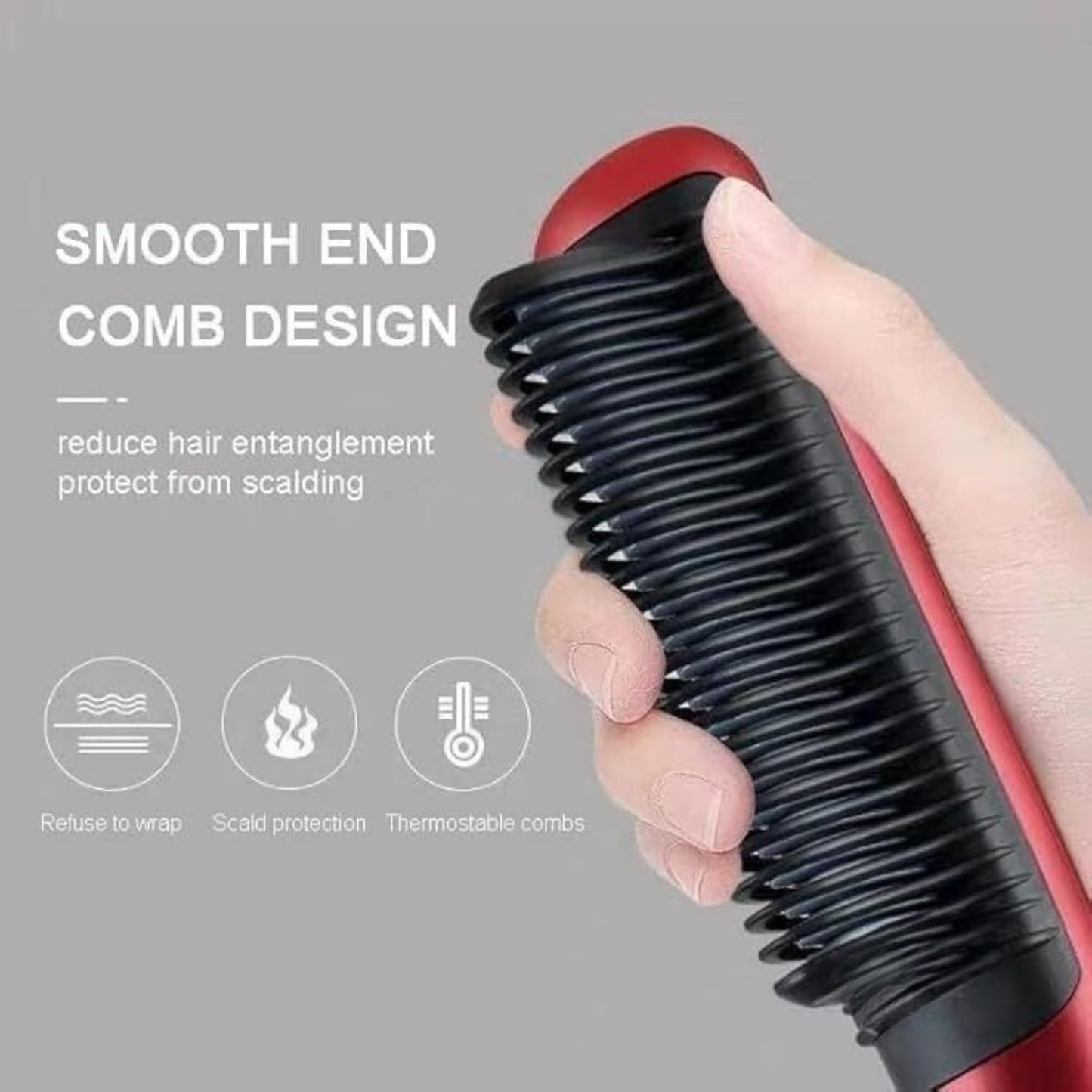 Votvy Hair Straightener Brush Comb for Women, Hair Styler Brush Straightening Iron, Straightener Machine PTC Heating Electric Comb Hair Straightening with 5 Temperature (Multicolored)