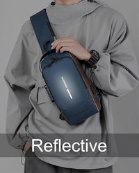 Votvy Cross Body Travel Sling Bag for unisex| Anti-theft Chest Sports Crossbody Bag - PU Leather Crossbody Shoulder Bag - Chest Bag for Daily use