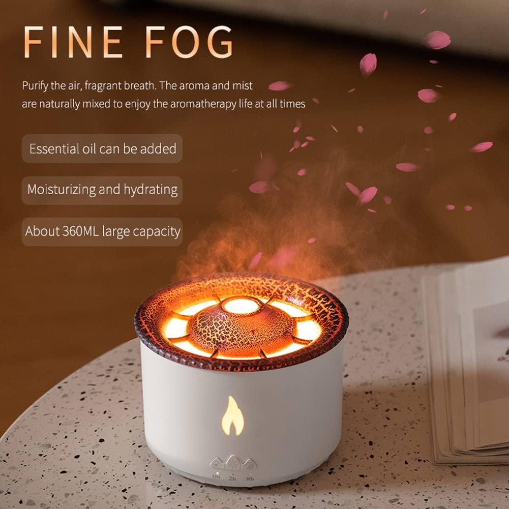 Votvy Oil Diffuser with Flame Light Cool Mist Humidifier with 2 Mist Modes Timer and Auto-Off Safety Protection Quiet Diffusers for Aromatherapy Essential Oil for Home Office SPA Yoga | Plastic Electric