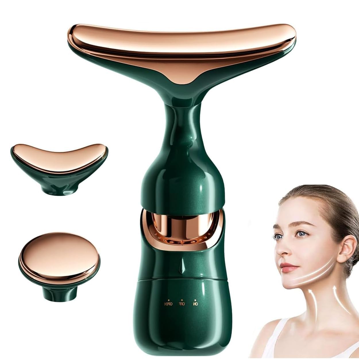 Votvy Electric  Face Slimming and uplift wand, 3-in-1 Beauty Massager for Face and Neck, Facial Massager for Skin Care, Thermal and Vibration Technologies for Skin Care Improve Glowing Skin, Smooth and Tightening Skin