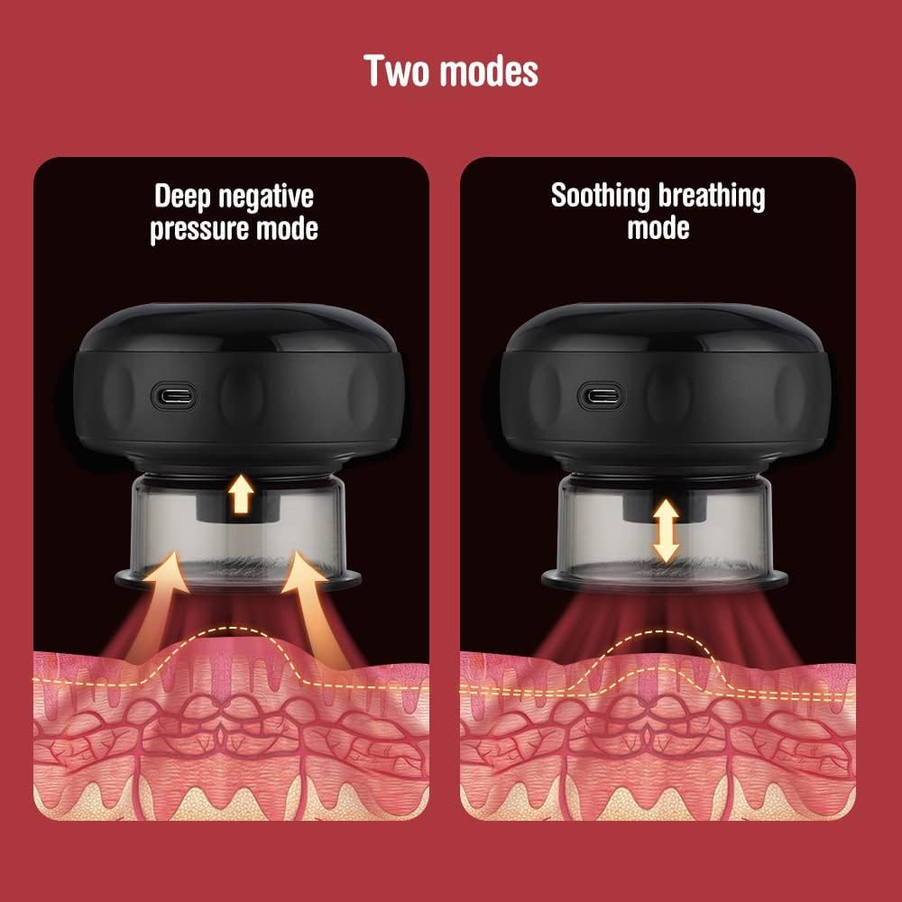 Votvy  Electric Cupping Therapy Set, Smart Suction Cup Massager Machine Cupping Gua Sha Scraping Device Handheld Back Massage Tool, for Helps Reduce Muscle Pain Better Blood Circulation
