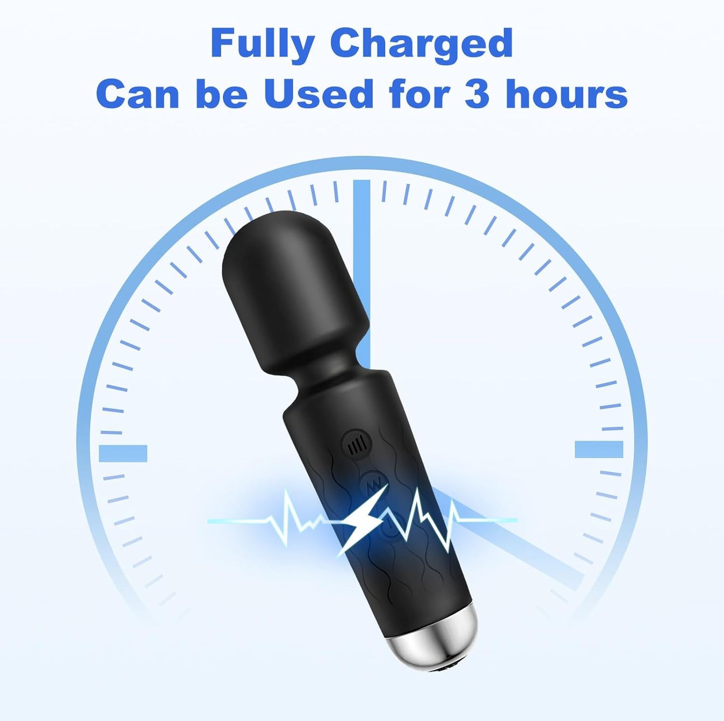 Votvy  Full Body Massager for Women & Men, Rechargeable Wireless Massager Machine for Pain Relief, Handheld Massager with Medical Grade Silicone, 8 Speeds, 20 Modes, (Black)Electric