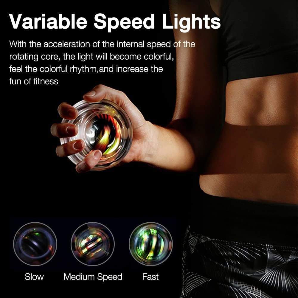Votvy Wrist Trainer Ball | Auto-Start Arm Strengthener Hand Enhancer | Essential Gyroscopic Wrist & Forearm Exerciser | Wrist Power Gyro Ball for Stronger Muscle, Fingers, Bones Workout, Exercise