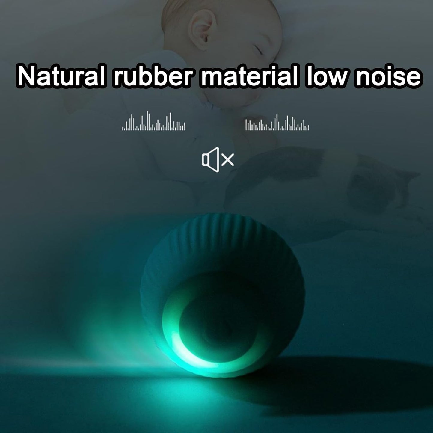 Votvy Smart LED 360° Rotating Cat & Dog Pet Toy Ball | Rechargeable, Interactive Pet Chaser with LED, Automatic Obstacle Avoidance, Ideal for Stimulating Indoor Cats (Blue)