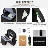 Votvy Cross Body Travel Sling Bag for unisex| Anti-theft Chest Sports Crossbody Bag - PU Leather Crossbody Shoulder Bag - Chest Bag for Daily use