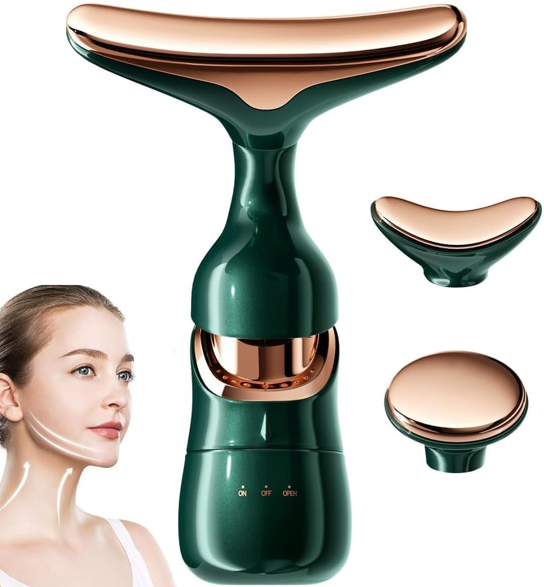 Votvy Electric  Face Slimming and uplift wand, 3-in-1 Beauty Massager for Face and Neck, Facial Massager for Skin Care, Thermal and Vibration Technologies for Skin Care Improve Glowing Skin, Smooth and Tightening Skin