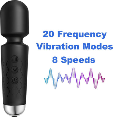 Votvy  Full Body Massager for Women & Men, Rechargeable Wireless Massager Machine for Pain Relief, Handheld Massager with Medical Grade Silicone, 8 Speeds, 20 Modes, (Black)Electric