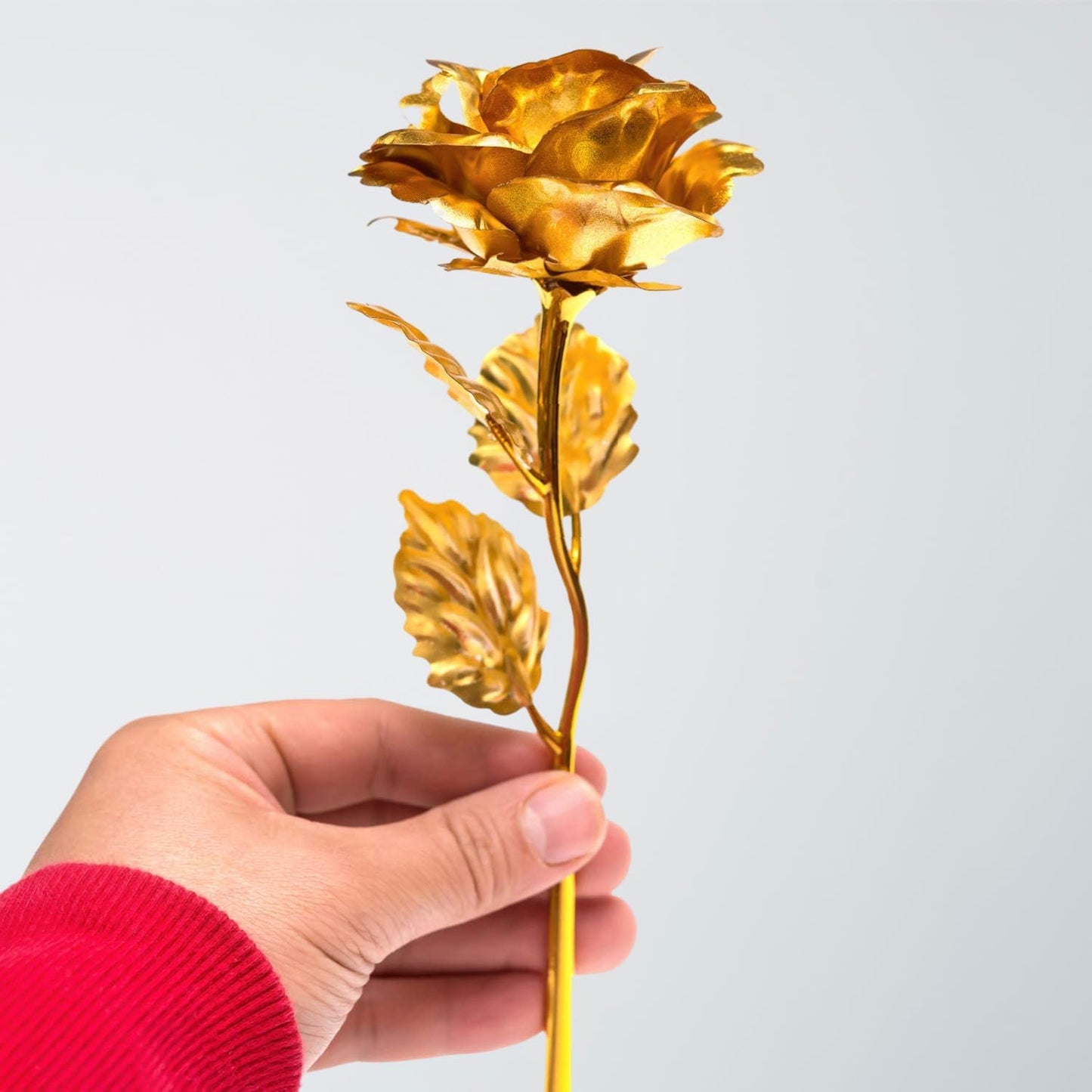 Votvy 24K Gold Plated Artificial Rose Flower with Gift Box | Eternal Golden Rose for Valentine’s Day, Birthday, Anniversary & Romantic Gifts for Girlfriend, Wife, Husband, or Loved Ones